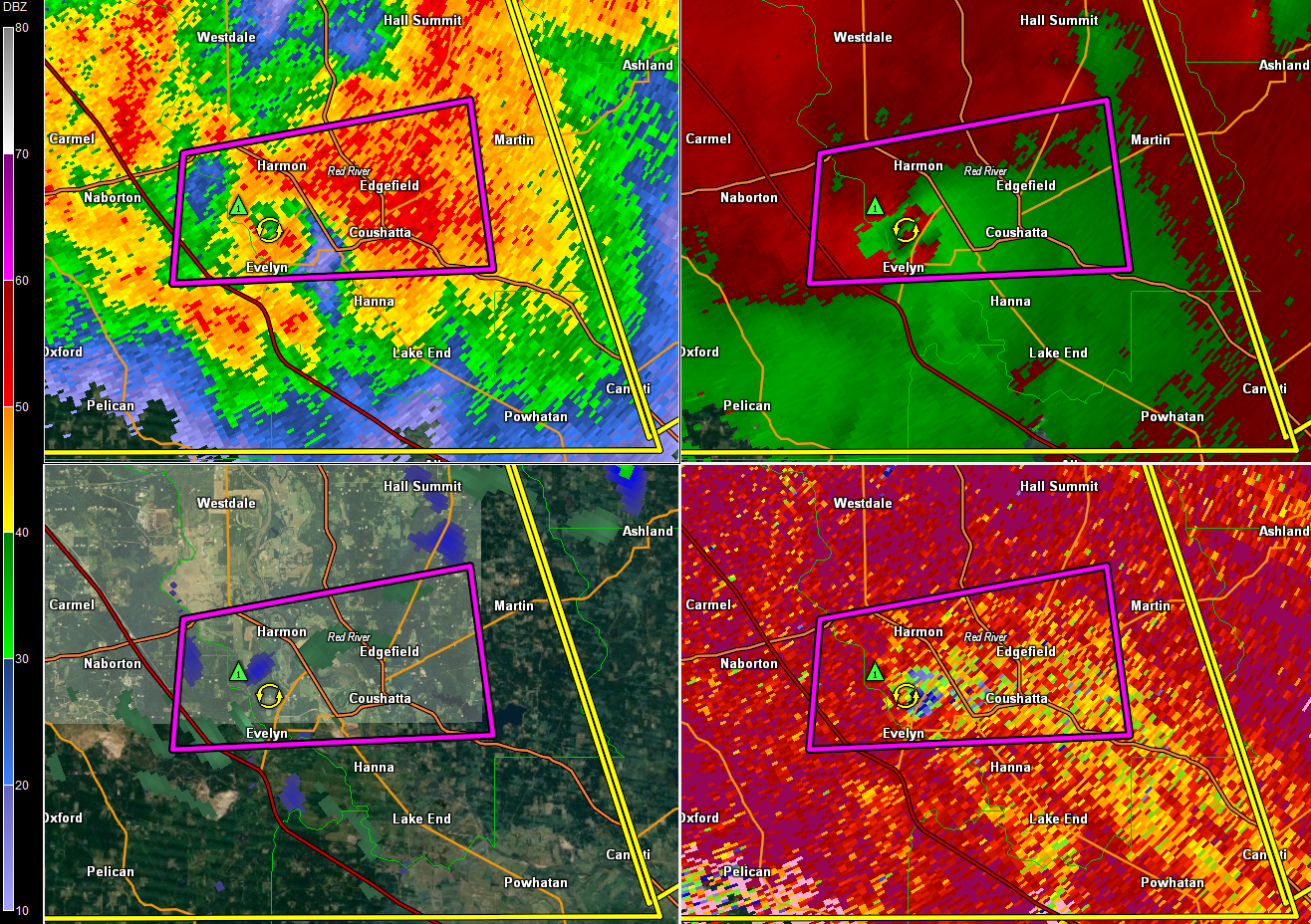 Tornado Emergency for the City of Coushatta, Louisiana The Alabama