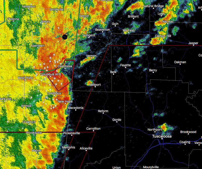 Stronger Storms Now Approaching Pickens & Lamar Counties The Alabama