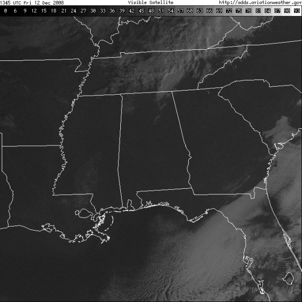 Visible Satellite Friday Morning December 12, 2008