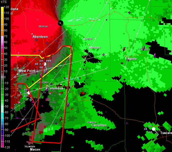 Intensifying Storm South of Columbus