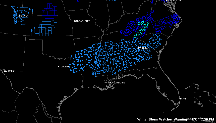 Widespread Winter Storm Watches