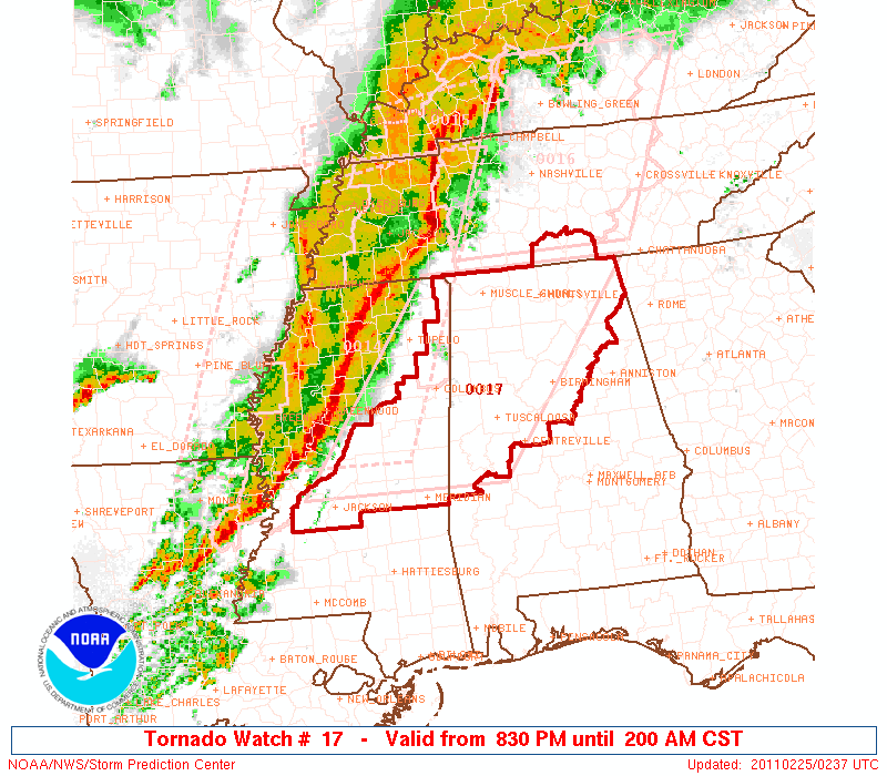Tornado Watch Issued For Alabama The Alabama Weather Blog