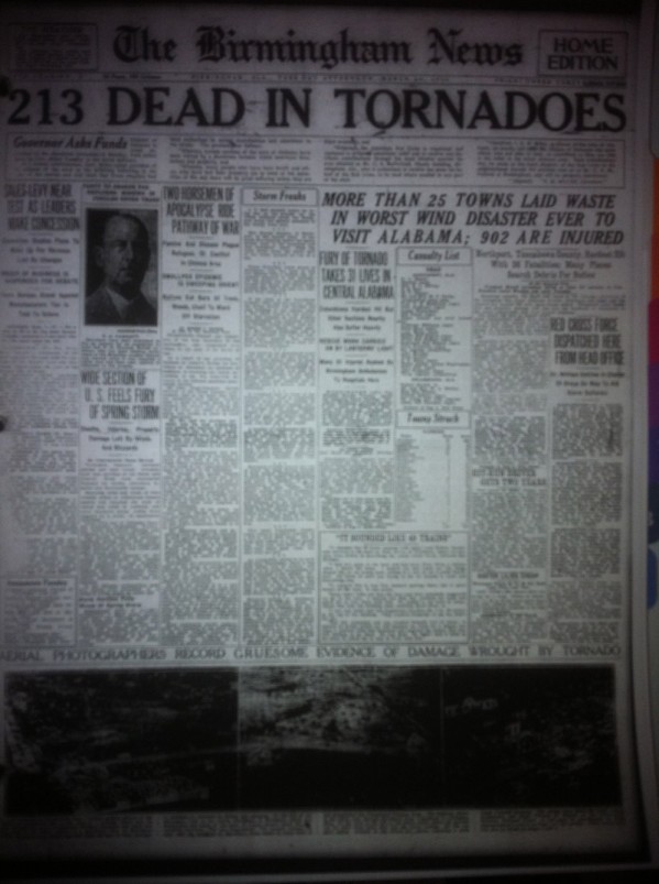 Image of the front page of The Birmingham News of March 22, 1932