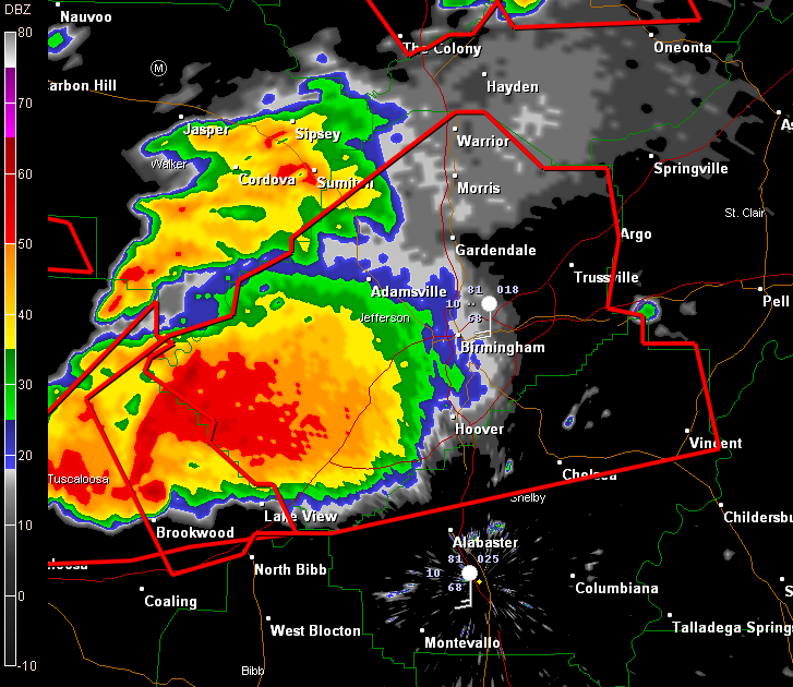 Tornado Warning Jefferson/No. Shelby/E Tuscaloosa 6:30 PM
