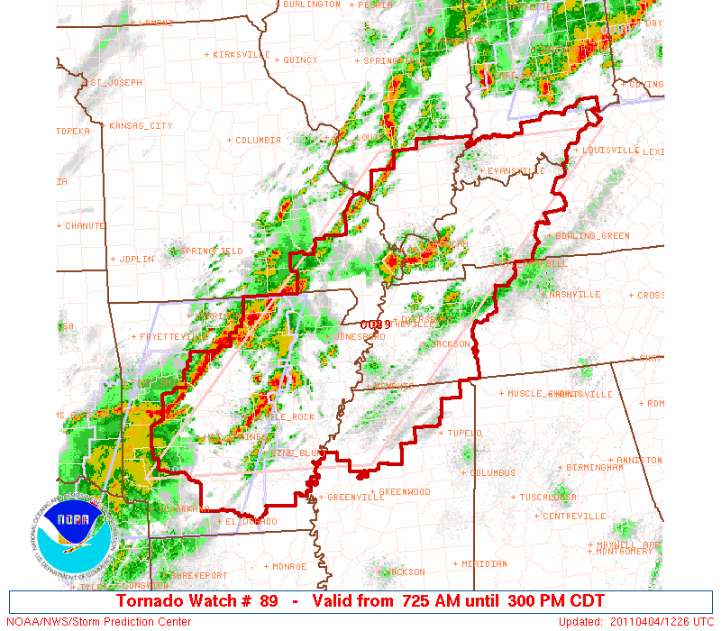 Tornado Watch To The Northwest