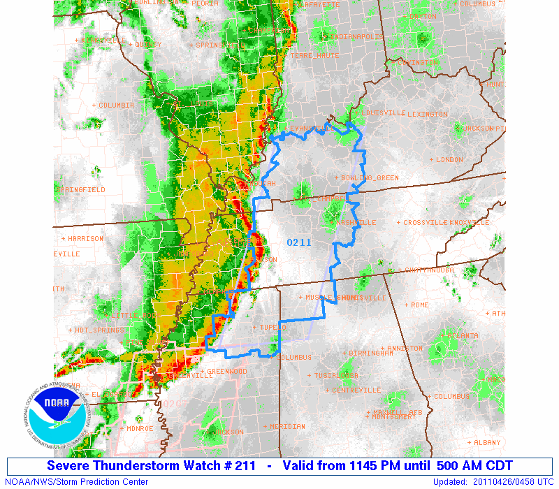 Severe T-storm Watch For NW Alabama