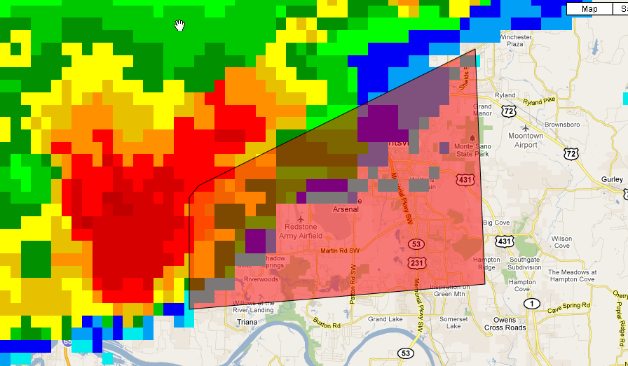 Tornado Warning for Huntsville The Alabama Weather Blog