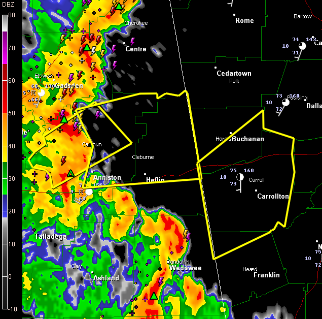 Severe Thunderstorm Warning Calhoun and Cleburne The Alabama Weather