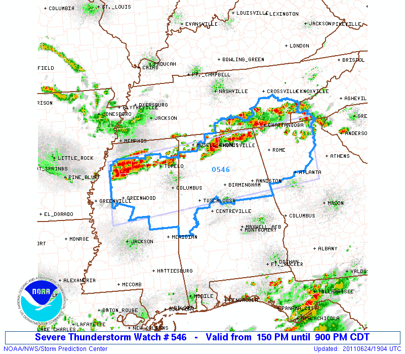 Severe T-storm Watch For North Alabama