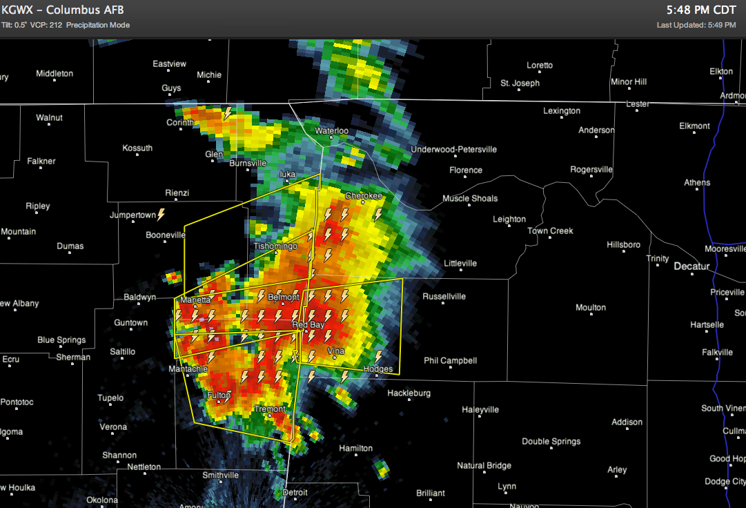 Strong Storms Over NW Alabama