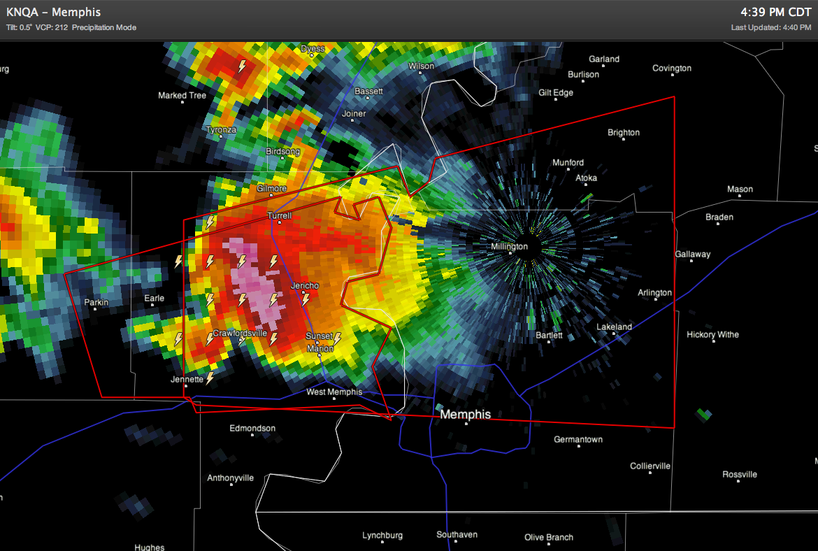 Tornado Warning – North Memphis Metro