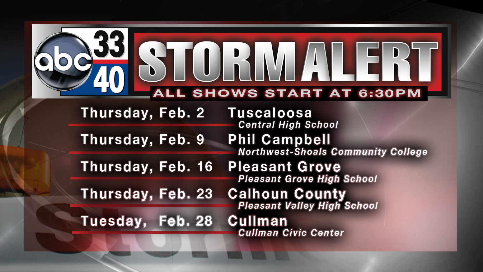 Storm Alert 2012 Begins Tonight!