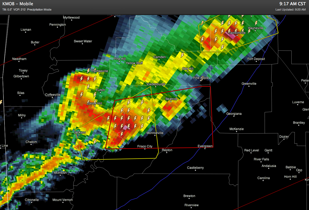 Tornado Warning SW Alabama The Alabama Weather Blog