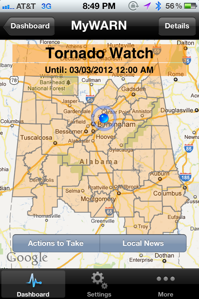 Tornado Watch Extended Til Midnight