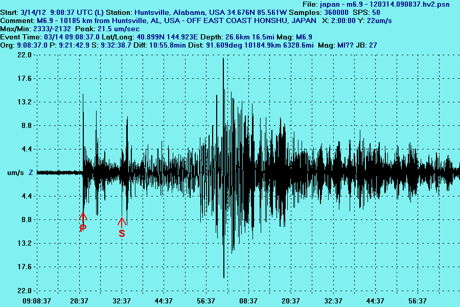 Japan Quake Measured In Huntsville Japan Quake Measured In Huntsville