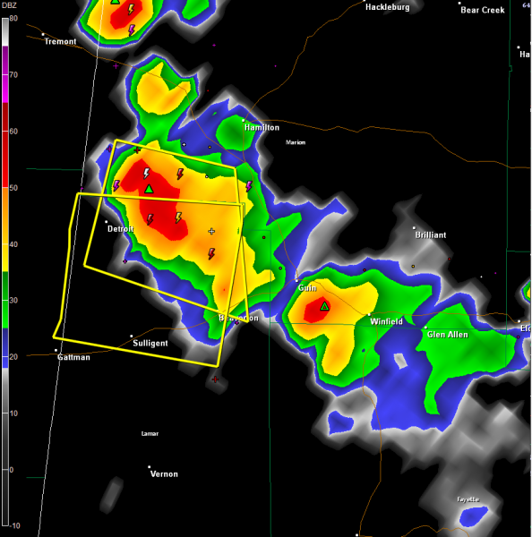 Severe Thunderstorm Warning More of Lamar Co, Including Sulligent