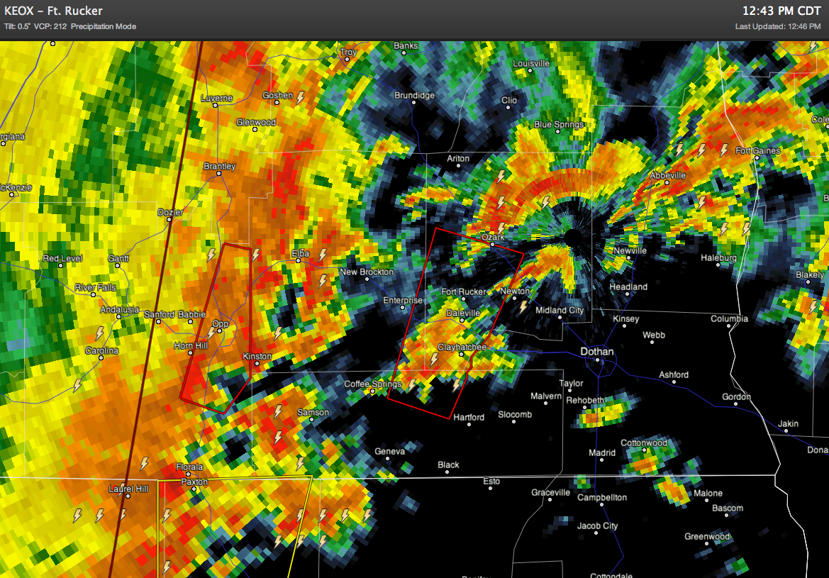 Tornado Warnings Over Southeast Alabama