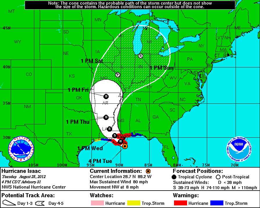 Isaac Nearing Landfall