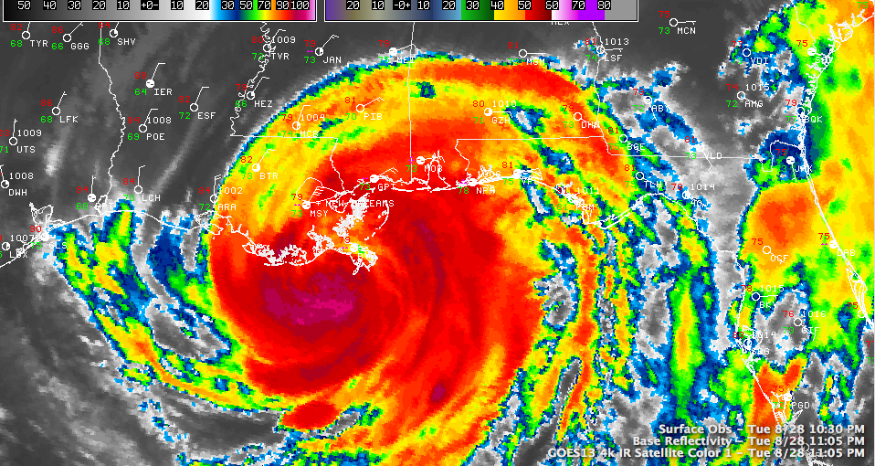 Isaac Hanging Around Barataria Bay The Alabama Weather Blog