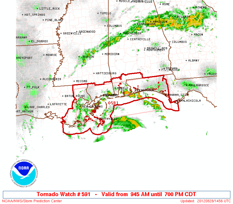 Isaac Remains A Tropical Storm; Tornado Watch Up