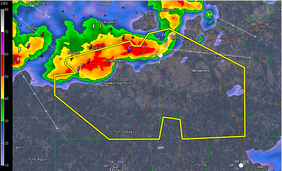 Severe Thunderstorm Warning Lowndes and Montgomery The Alabama