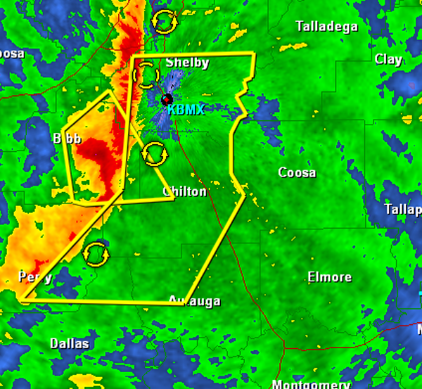 Severe Thunderstorm Warning : Autauga/Bibb/Chilton/Perry/Shelby Counties til 8 PM