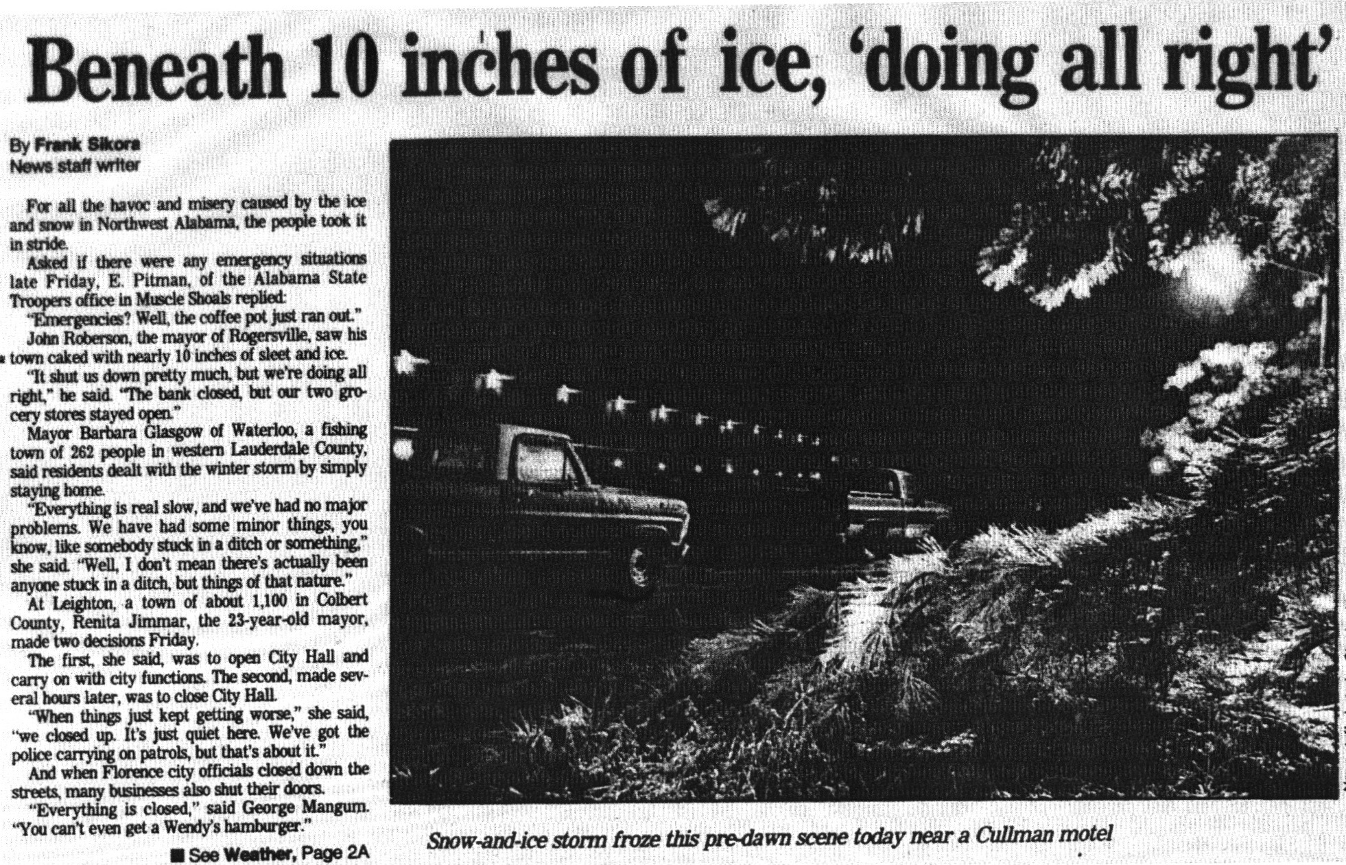 The 1985 Northwest Alabama Winter Storm