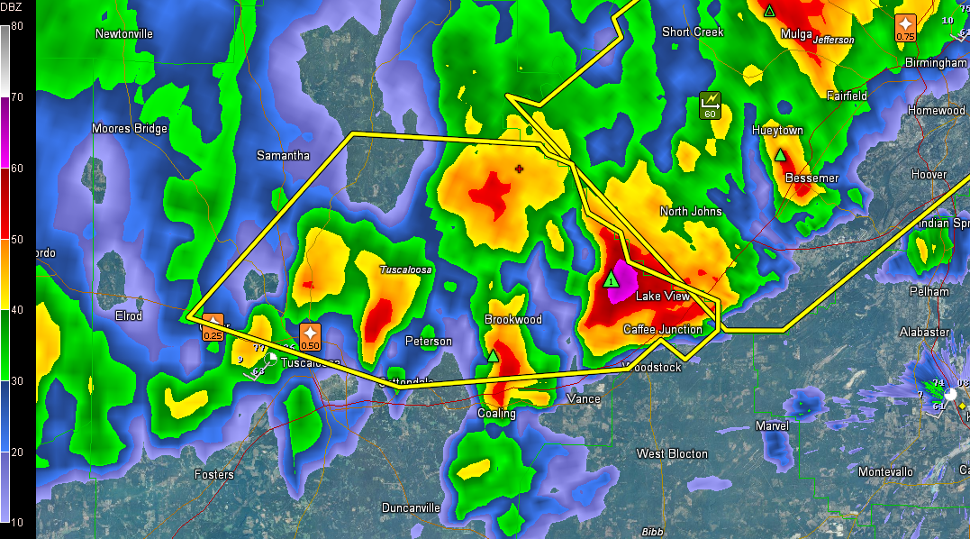 Severe Thunderstorm Warning for Tuscaloosa County Until 4:15