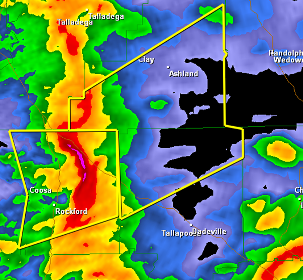 Severe Thunderstorm Warning: Clay/Tallapoosa until 12:45 AM