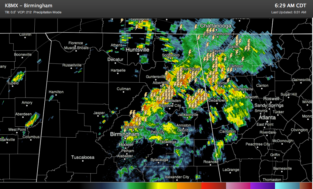 Storms Over Northeast Alabama, Loud But Not Severe