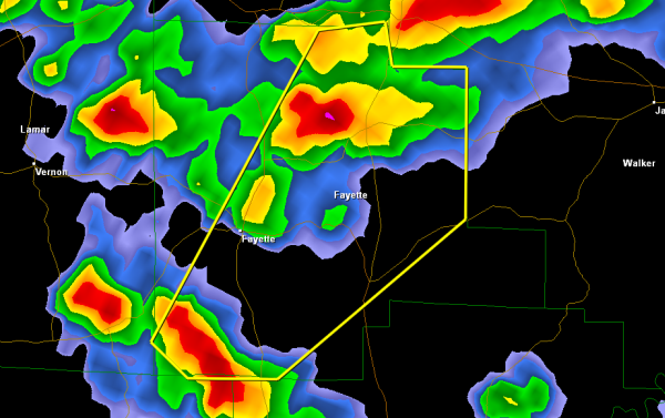 Severe Thunderstorm Warning Fayette County until 7:15 PM