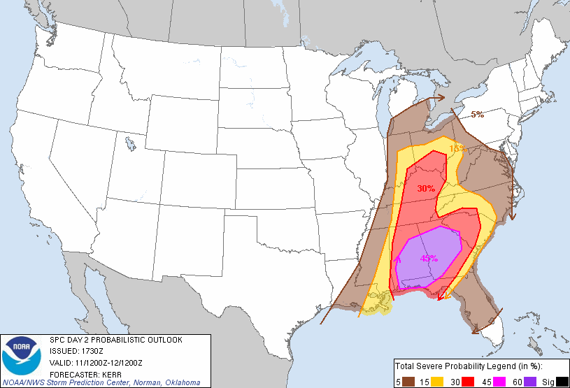 Severe Storms Expected Tomorrow