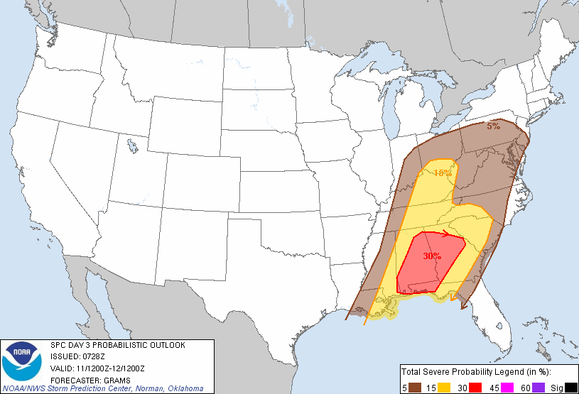 Warm Days; Severe Storms Possible Thursday