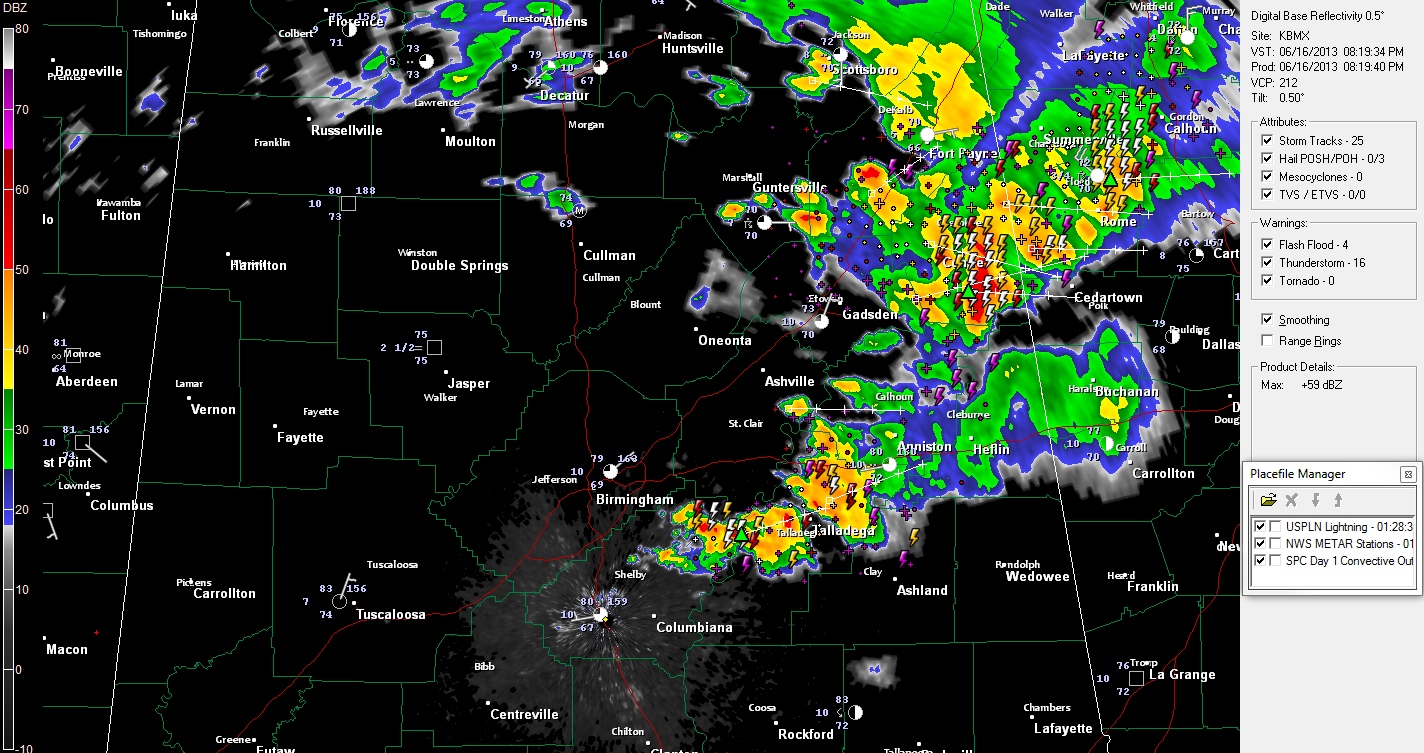 Strong Storms Over Eastern Alabama