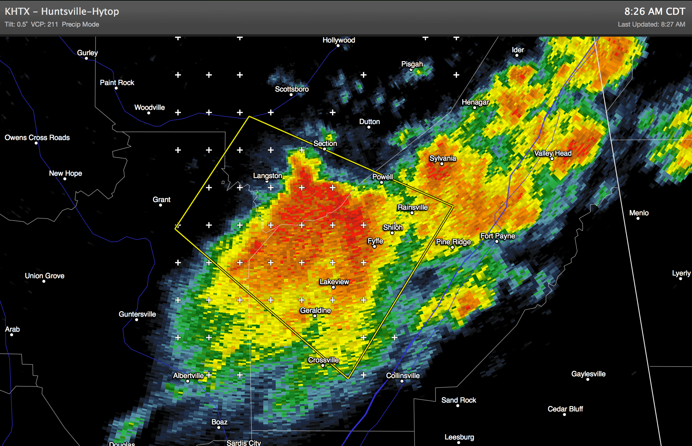 Severe Storm Over NE Alabama