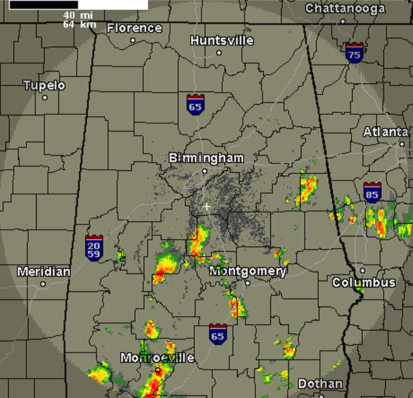 Showers and Storms Developing