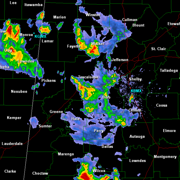 Strong Storms West of I-65