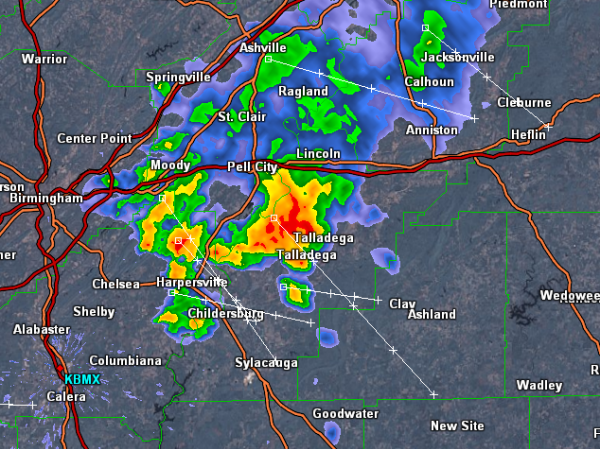 Strong Storms over East Alabama