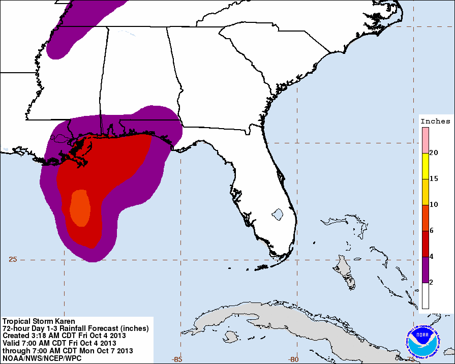 Tropical Storm Karen Getting Closer