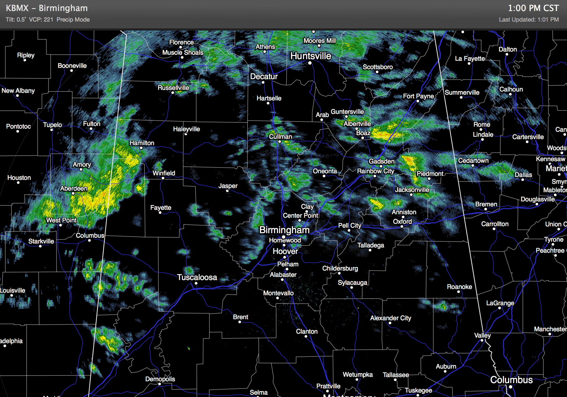 Rain/Sleet Over North Alabama