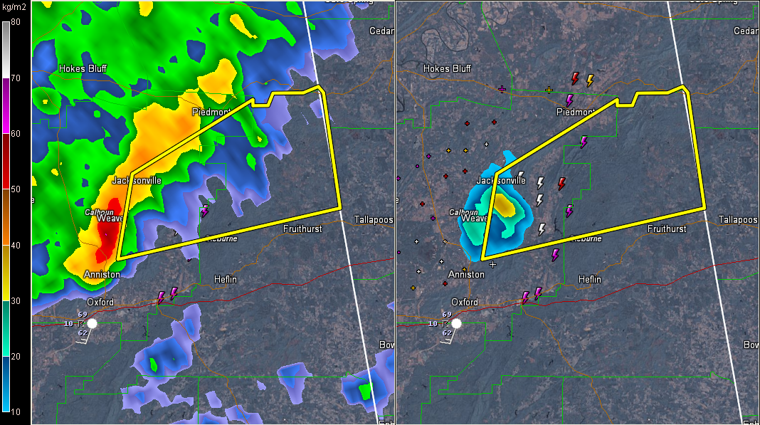 Severe Thunderstorm Warning for Calhoun and Cleburne Counties The