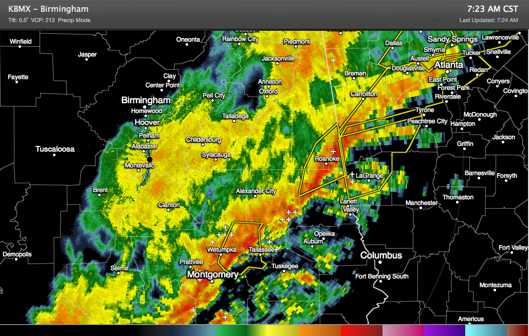 Severe Storms Over East Alabama
