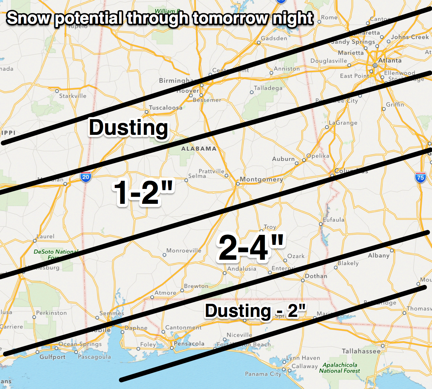 Bitter Cold; South Alabama Winter Storm Ahead