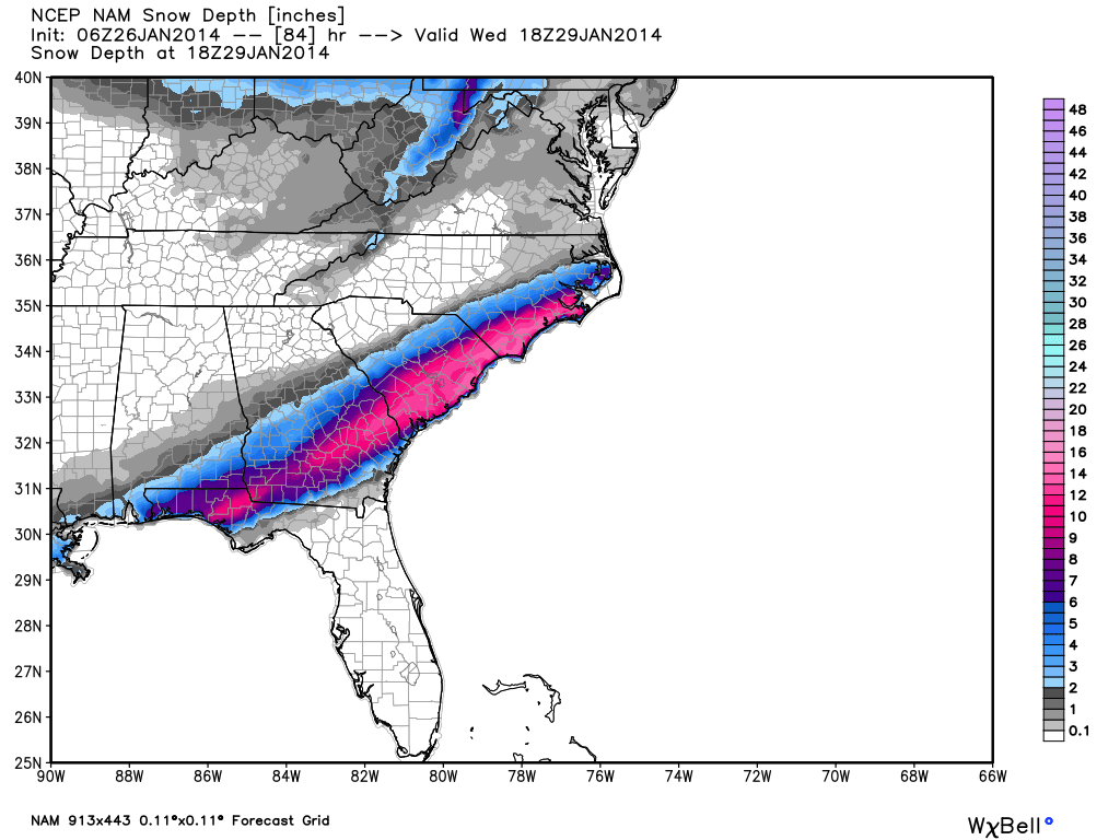 South Alabama Snow Potential