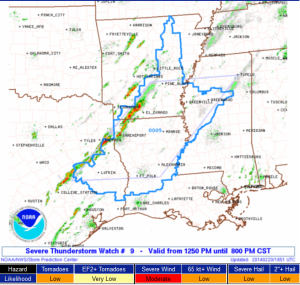 Severe Thunderstorm Watch Issued to Our West