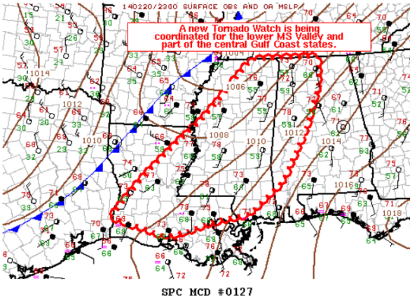 Tornado Watch About to Be Issued for Portions of Alabama