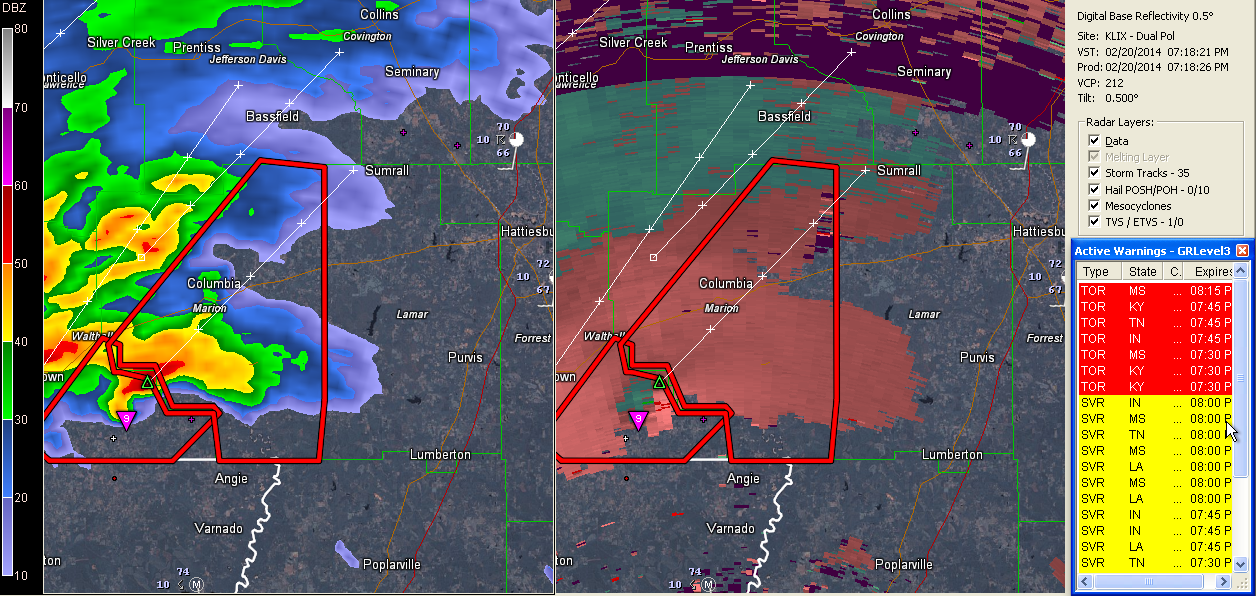 Very Dangerous Storm Approaching Columbia MS