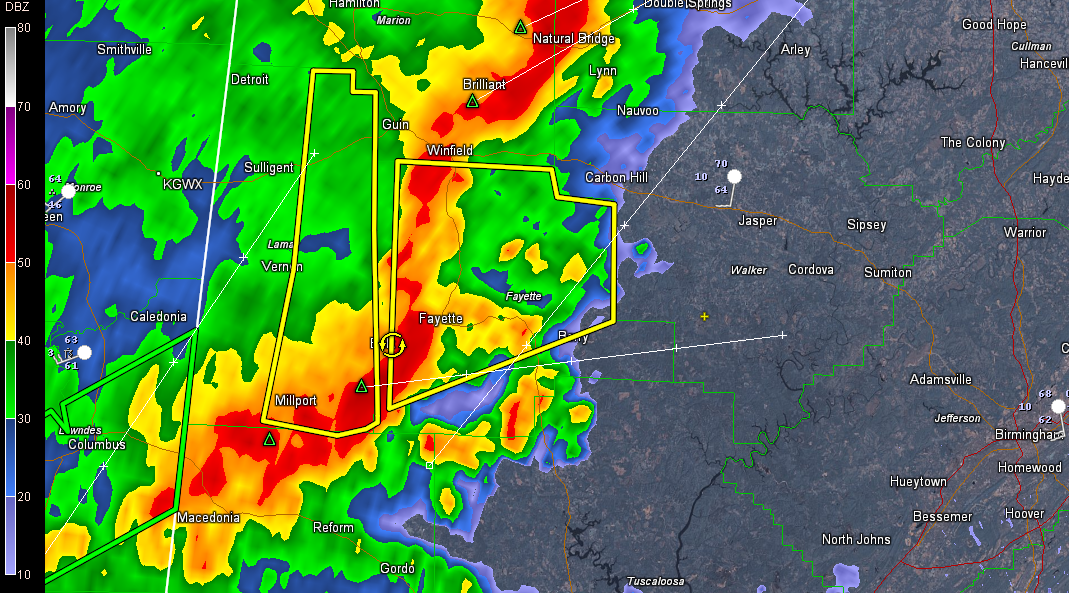 Severe Thunderstorm Warning Fayette County til 1030 p.m. The Alabama