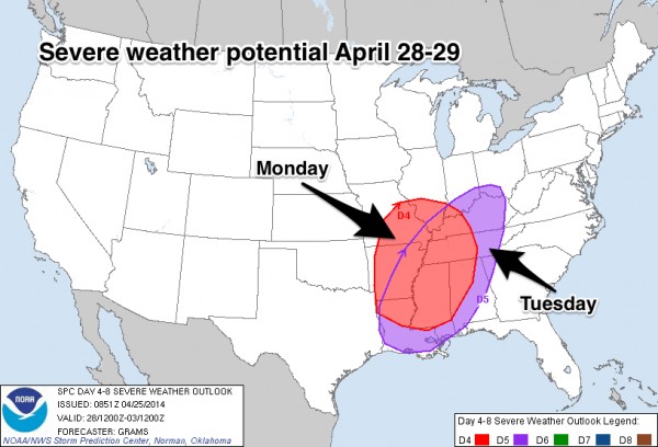 Severe Storms Early Next Week
