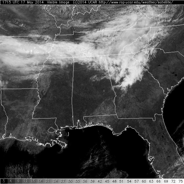 Visible Satellite Image Sat May 17, 2014